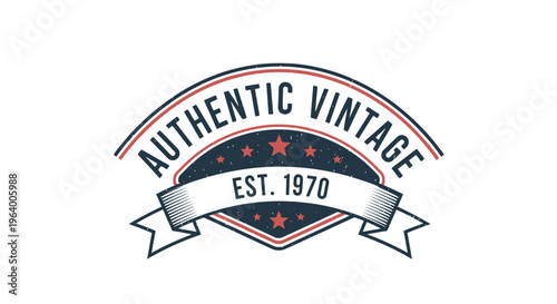 Vector illustration of an authentic vintage style badge, featuring 'Est. 1970' text for a timeless retro design asset or branding element