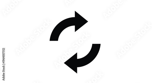 A simple graphic displays two curved arrows one pointing left and the other right symbolizing reciprocal action high quality professional detailed