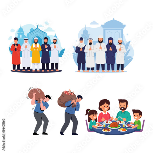 Eid al-Adha Festivities Community Gatherings, Sacrifice Sharing, and Family Feasts