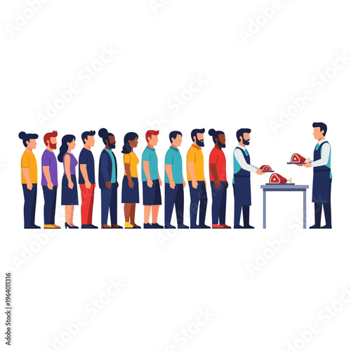 Diverse community receives sacred meat distribution for Eid al-Adha celebration of sharing and unity