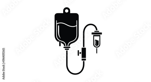 Vector illustration of medical iv drip bag icon vector illustration