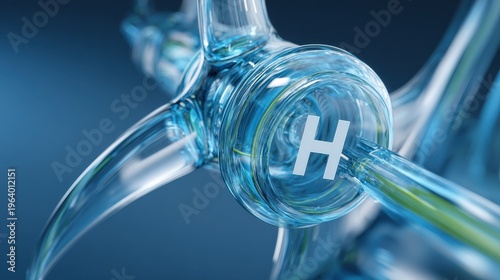 green background green hydrogen energy on a blue background