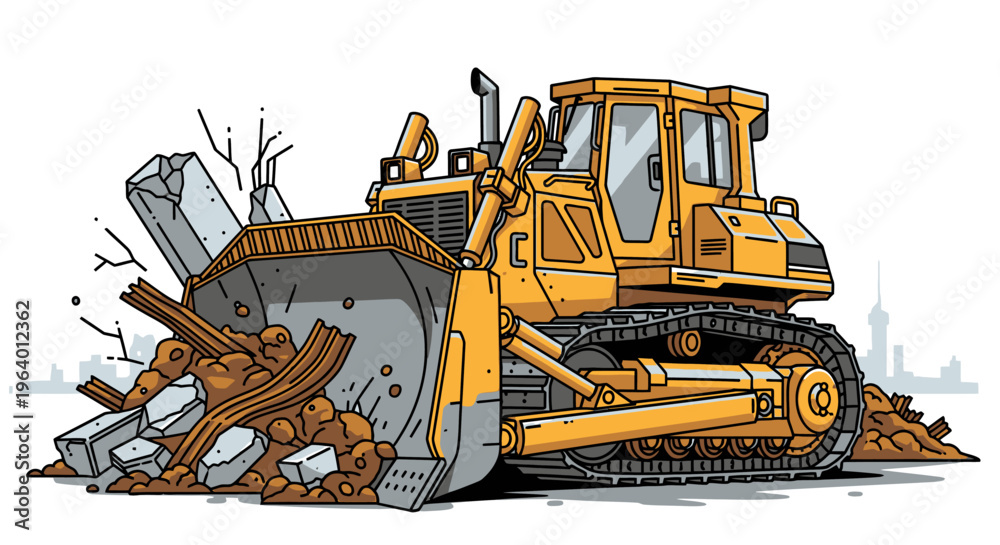 Obraz premium Bulldozer Construction Equipment Heavy Machinery.