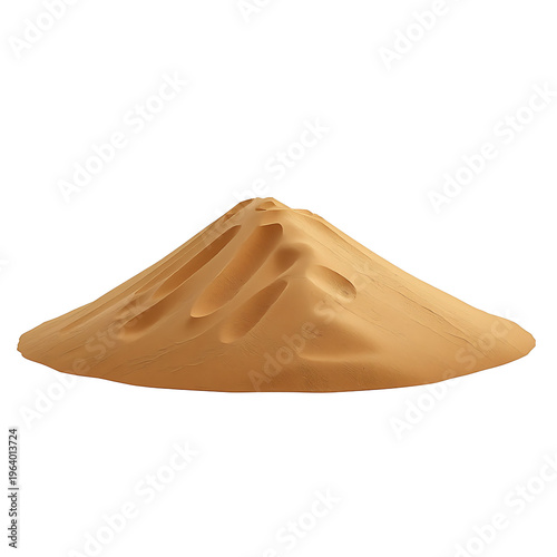 A small pile of sand on a white background