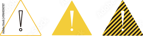 角が尖った三角形の注意マークのアイコンセット
