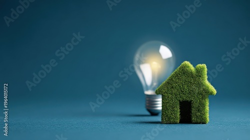 smart energy home green on a blue background