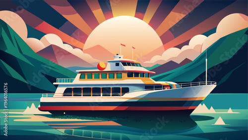 A large white boat on a body of water