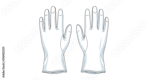 Pair of white protective gloves for medical laboratory or cleaning use designed to ensure hygiene and safety standards.