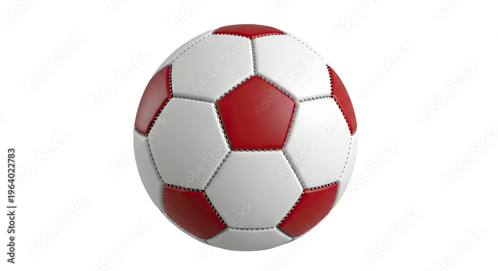 Fototapeta premium Red and White Soccer Ball