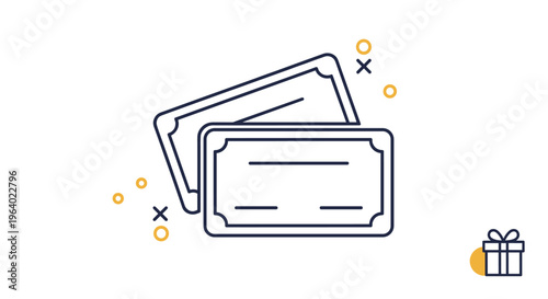 Pair of blank gift vouchers or professional certificates with decorative borders representing rewards, discounts, and achievements.