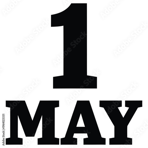 1st May International Workers' Day Typography Icon