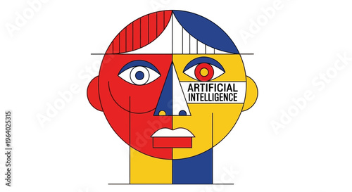 Artificial intelligence robot face design.