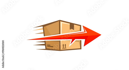 Brown cardboard boxes moving fast.