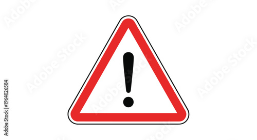 Universal warning sign featuring a bold black exclamation mark inside a red triangle alert viewers to potential hazards.