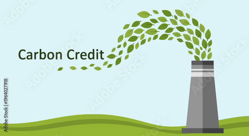 Carbon emission reduction industrial concept.