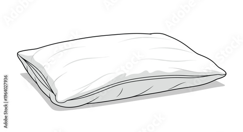 Single white bed pillow with a soft texture provides comfort and support for sleeping in a relaxed bedroom or hotel room environment.
