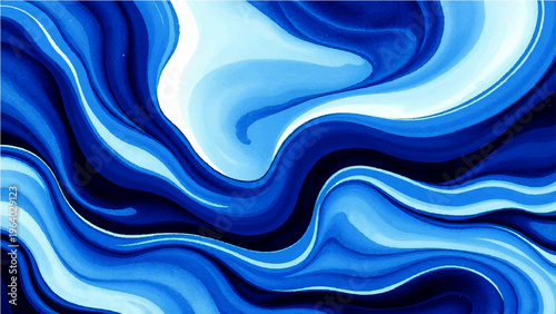 Vector Fluid azure swirl creates captivating movement and evokes serenity, a mesmerizing blend of water tones and abstract design