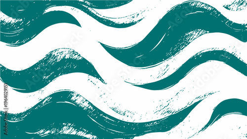 Vector Fluid teal brushstrokes undulate and ripple creating graphic textures, design elements showcase a artistic and visual wave patterns for artistic decoration and dynamic flow