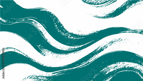 Vector Abstract teal brushstrokes create dynamic artistic waves with rhythmic textures and fluid visual impact and serene, artful design , evocative and artistic design with unique and creative touch