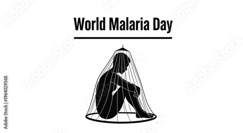 Stark vector illustration symbolizing the plight of those trapped by malaria on world awareness day
