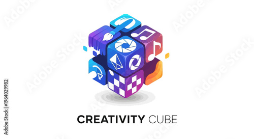 Colorful Creativity Cube Puzzle Toy.