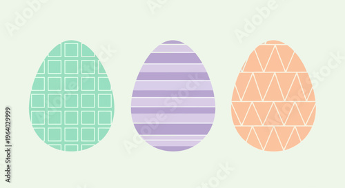 Colorful Easter eggs in patterns.