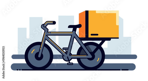 Delivery bicycle with large box.