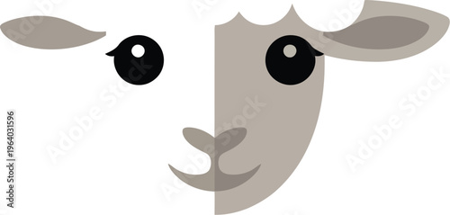 A cartoon goat face with a speech bubble looks directly ahead with curiosity.