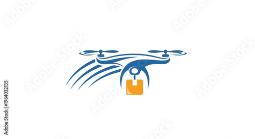 Drone carrying a locked padlock.