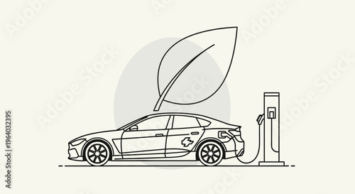 Electric Car Charging Station Vehicle.