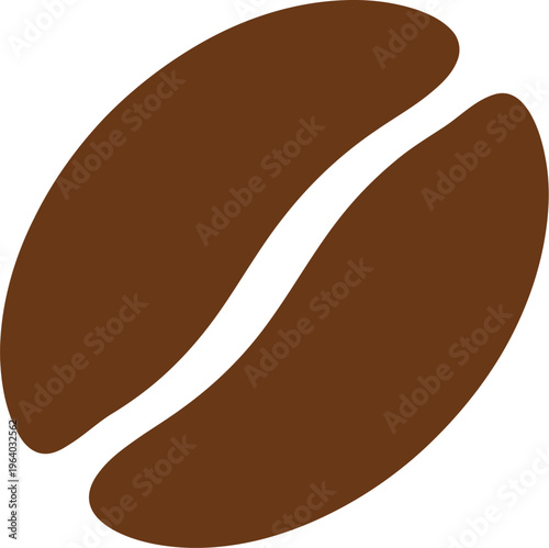 A premium flat vector logo design for coffee bean illustration on white background