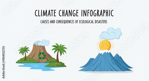 Climate Change Infographic - Causes and Consequences of Extreme Weather.