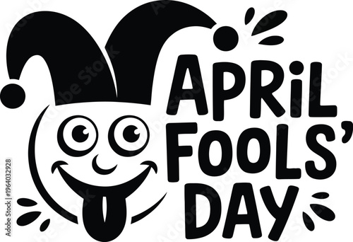 April Fools Day Jester Face With Text Keywords: april fools day, jester, face, cartoon, funny