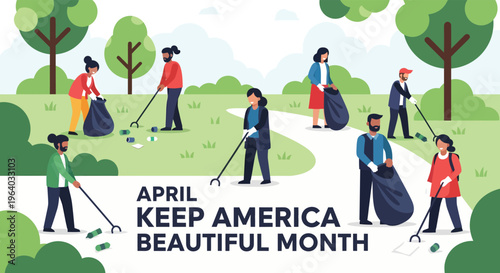 Community coming together for keep america beautiful month in april