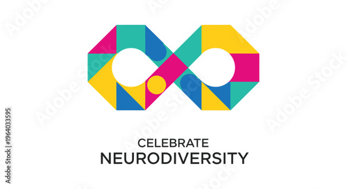 Celebrate neurodiversity awareness infinity symbol logo