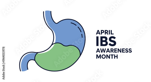 Ibs awareness month stomach illustration