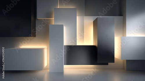 Luminous Black and Grey Wall Sconce Composition – Abstract Still Life Visual for Sustainable Interior Design Trends