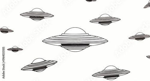 ufo flying saucers in a seamless pattern on a white background perfect for alien invasion sci-fi themes