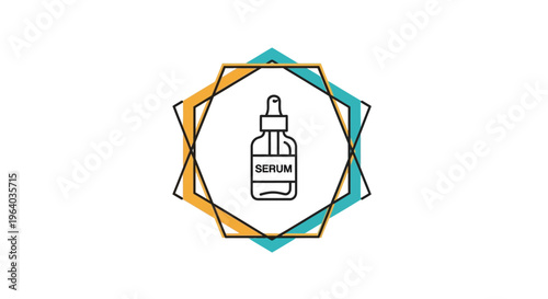 A simple line drawing of a serum bottle.