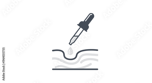 A dropper dropping a liquid onto a surface.