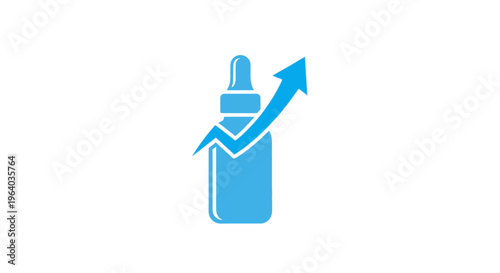 A blue bottle with an upward arrow.