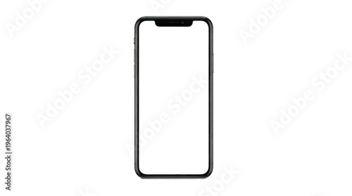 Ultra realistic smartphone frame mockup with no screen on white background