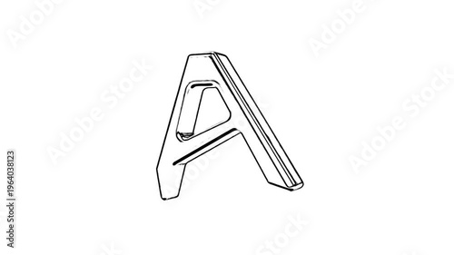 3d letter a spinning on white background video