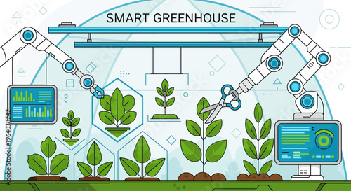 Greenhouse Plants Growing in Soil.
