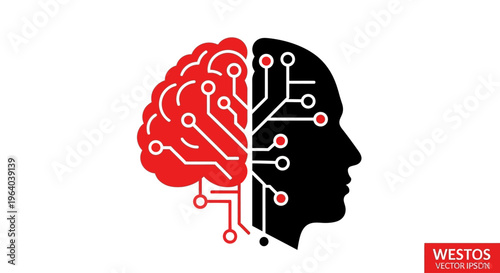 Human Brain with Circuitry Technology.