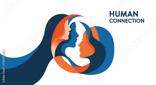 Human Connection Two Faces Together.