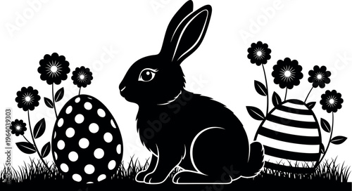 Easter day celebration with easter egg and bunny