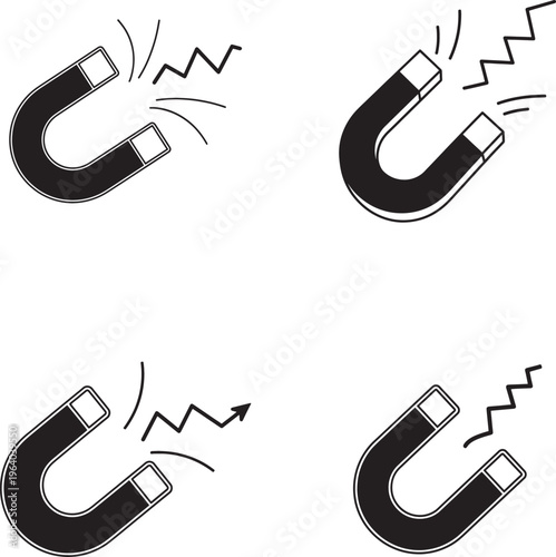 Magnetism and electromagnetic field lines illustration