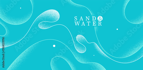 Curvy relaxing lines vector abstract background, creative concept of sea and ocean waves on a shore, calming shapes of waves over the sand wallpaper.