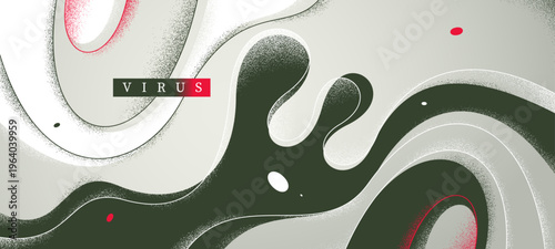 Abstract vector background, curvy lines in dynamic motion wallpaper, lifeform mutation concept, virus and biology, minimal vector art.